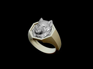 cincin serigala Model Cetak 3D
