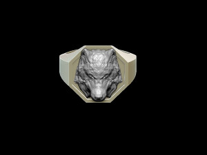 wolf ring Model Cetak 3D