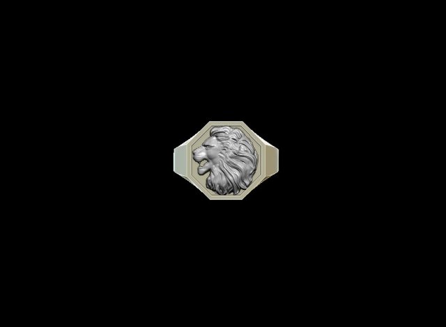 lion ring Model do druku 3D .c4d .max .obj .3ds .fbx .stl .blend 