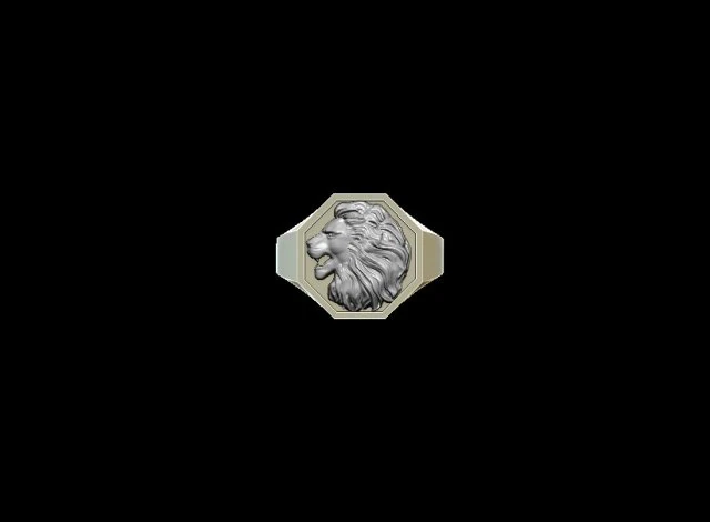 lion ring 3D Print Model .c4d .max .obj .3ds .fbx .stl .blend 