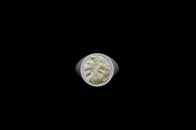 lion ring 3Dプリントモデル .c4d .max .obj .3ds .fbx .stl .blend 