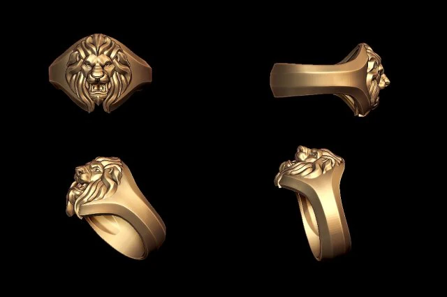 lion ring 3D Print Model .c4d .max .obj .3ds .fbx .stl .blend 