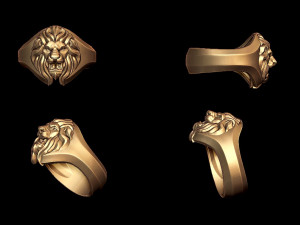 lion ring Modèles 3D en vedette