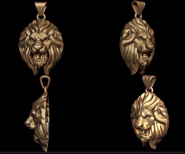 lion pendant 3Dプリントモデル .c4d .max .obj .3ds .fbx .stl .blend 