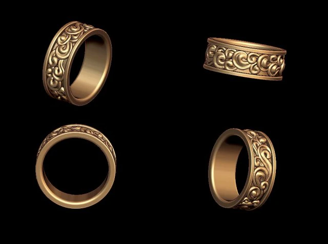 waves ring 3D Print Model .c4d .max .obj .3ds .fbx .stl .blend 