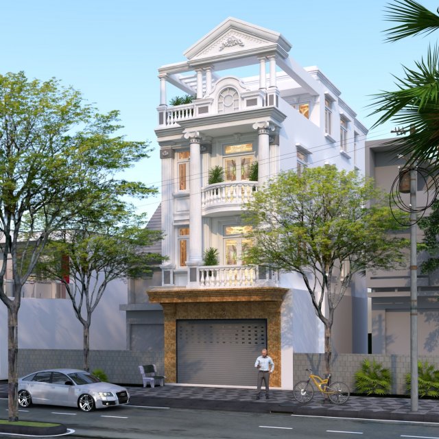 villa exterior 3Dモデル .c4d .max .obj .3ds .fbx .stl .blend
