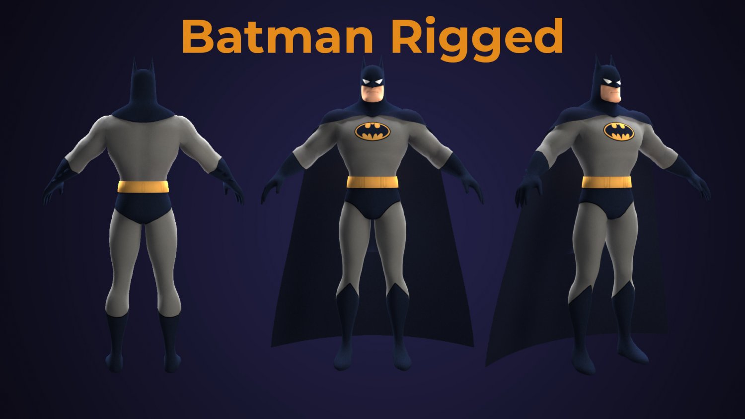 batman animated series rigged 3D Model in Cartoon 3DExport