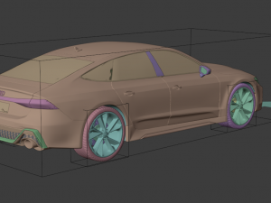 audi rs7 c8 rigged Model 3D