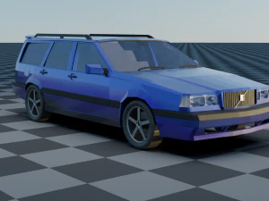 volvo 850 estate low-poly rigged 3D Model