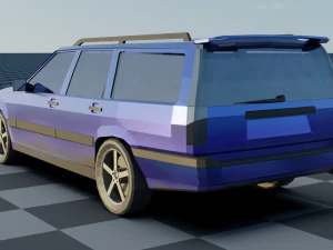 volvo 850 estate low-poly rigged 3D Model