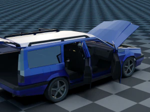 volvo 850 estate low-poly rigged 3D Model