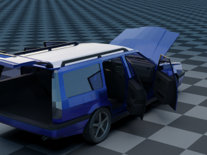 volvo 850 estate low-poly rigged 3D 模型