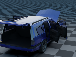 volvo 850 estate low-poly rigged 3D 模型