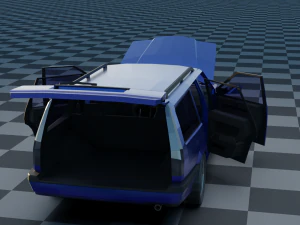 volvo 850 estate low-poly rigged 3D Model