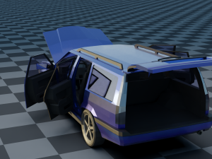 volvo 850 estate low-poly rigged 3D 模型