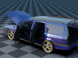 volvo 850 estate low-poly rigged 3D 模型