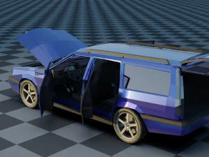 volvo 850 estate low-poly rigged 3D Model
