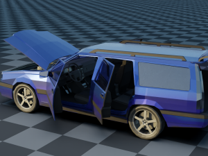 volvo 850 estate low-poly rigged 3D 模型