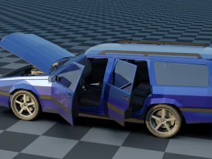 volvo 850 estate low-poly rigged 3D Model