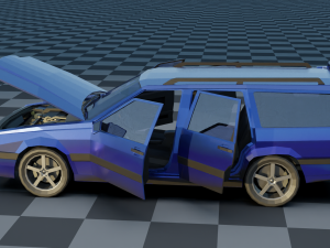 volvo 850 estate low-poly rigged 3D 模型