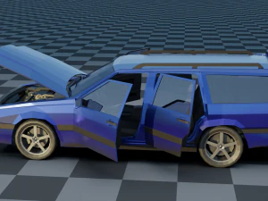 volvo 850 estate low-poly rigged 3D Model