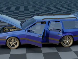 volvo 850 estate low-poly rigged 3D Model