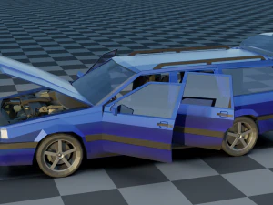 volvo 850 estate low-poly rigged 3D Model