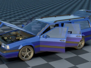 volvo 850 estate low-poly rigged 3D Model