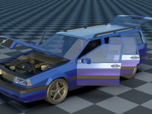 volvo 850 estate low-poly rigged 3D Model