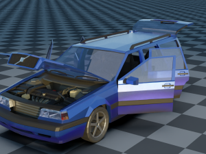 volvo 850 estate low-poly rigged 3D 模型