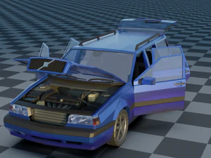 volvo 850 estate low-poly rigged 3D Model