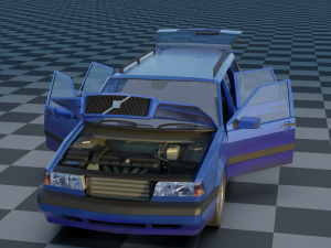 volvo 850 estate low-poly rigged 3D 模型