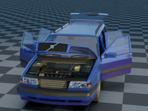 volvo 850 estate low-poly rigged 3D Model