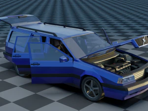 volvo 850 estate low-poly rigged 3D Model