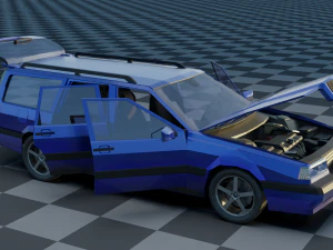 volvo 850 estate low-poly rigged 3D Model