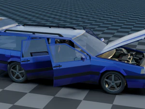 volvo 850 estate low-poly rigged 3D Model