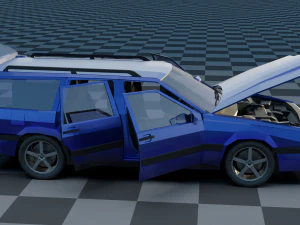 volvo 850 estate low-poly rigged 3D Model