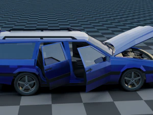 volvo 850 estate low-poly rigged 3D Model
