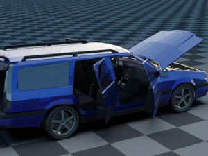 volvo 850 estate low-poly rigged 3D Model