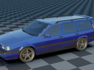 volvo 850 estate low-poly rigged 3D Model