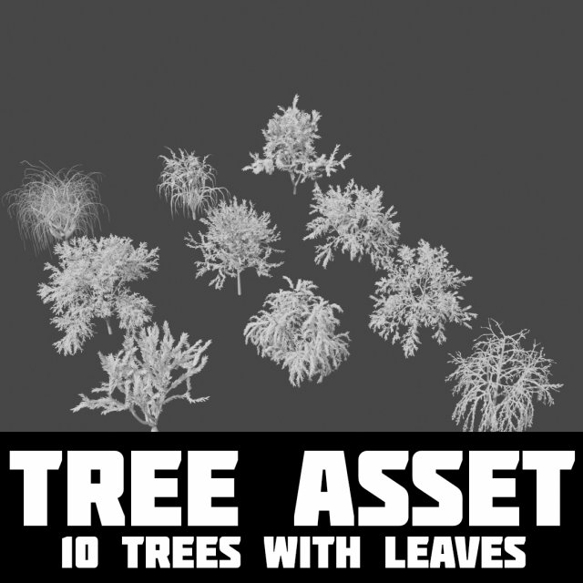 tree collection 3Dモデル .c4d .max .obj .3ds .fbx .stl .blend 