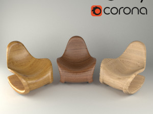 modern parametric wooden chair model 3D Model