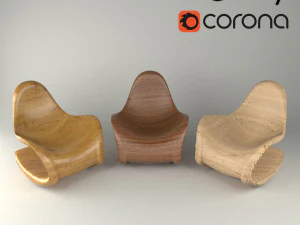 modern parametrisch houten stoelmodel 3D Model