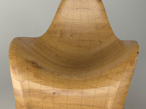 modern parametric wooden chair model Modello 3D