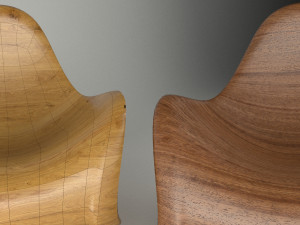 modern parametric wooden chair model Modello 3D