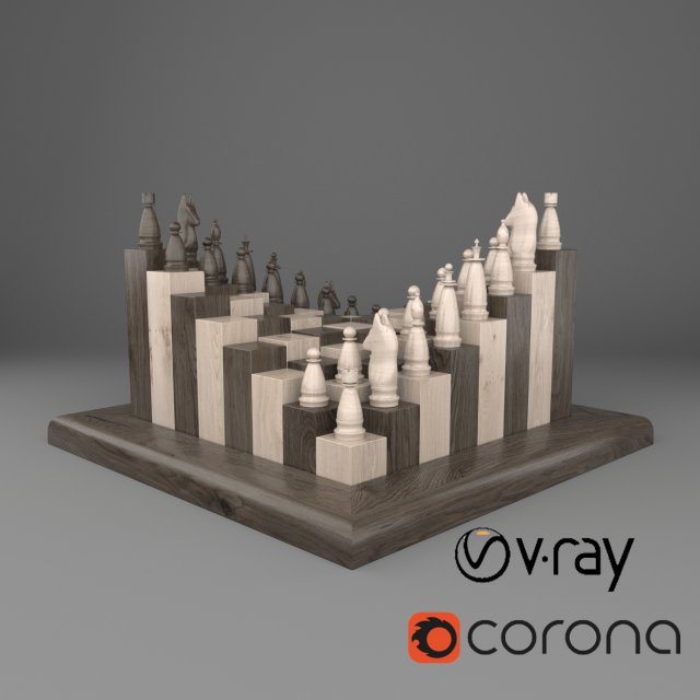 new wooden model parametric chess 3D Model .c4d .max .obj .3ds .fbx .stl .blend 