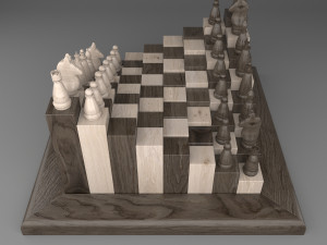 new wooden model parametric chess 3D Model