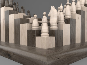 new wooden model parametric chess 3D Model