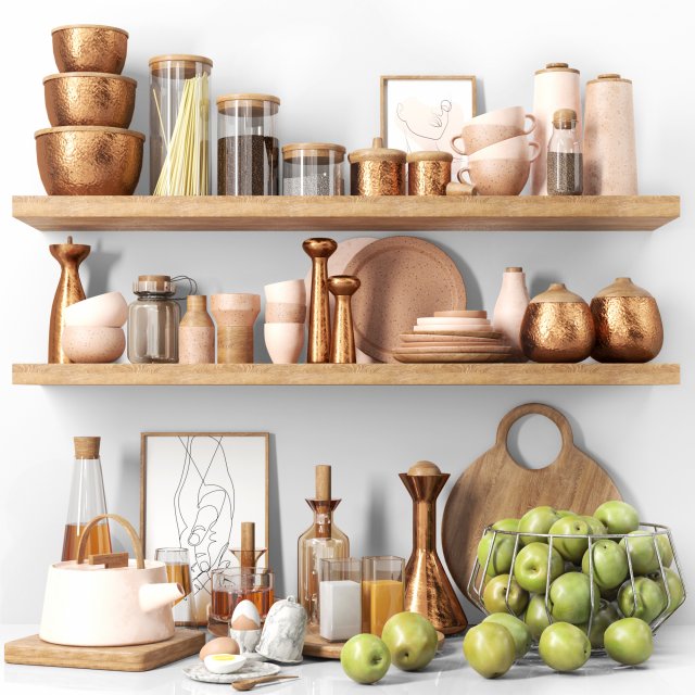 kitchenaccessories002 3D Model .c4d .max .obj .3ds .fbx .stl .blend 