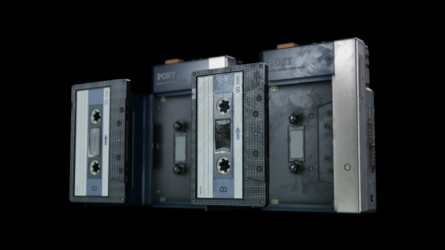 walkman cassette bpr gameready Model 3D .c4d .max .obj .3ds .fbx .stl .blend 